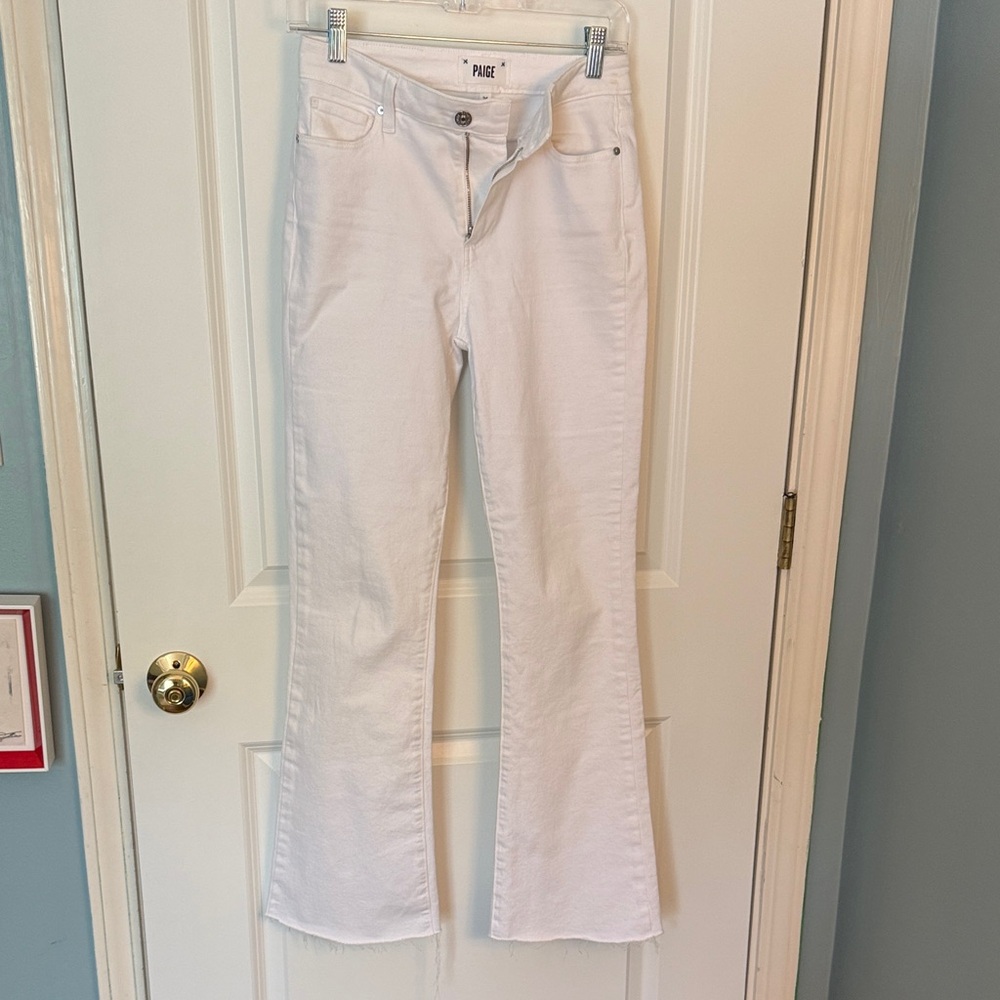 PAIGE laurel canyon White Flared Jeans